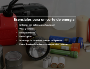 Esenciales para un corte de energía